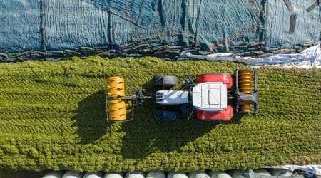 Silo roller with hydraulic lateral adjustment